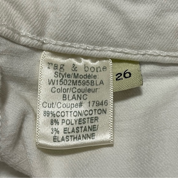 Rag & Bone Skinny Jeans White Blanc Size 26 W1502M595BLA - Picture 5 of 11
